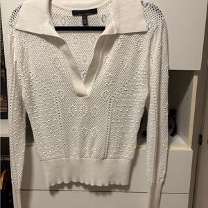 Ladies, long sleeve knit, White House, black market collared sweater